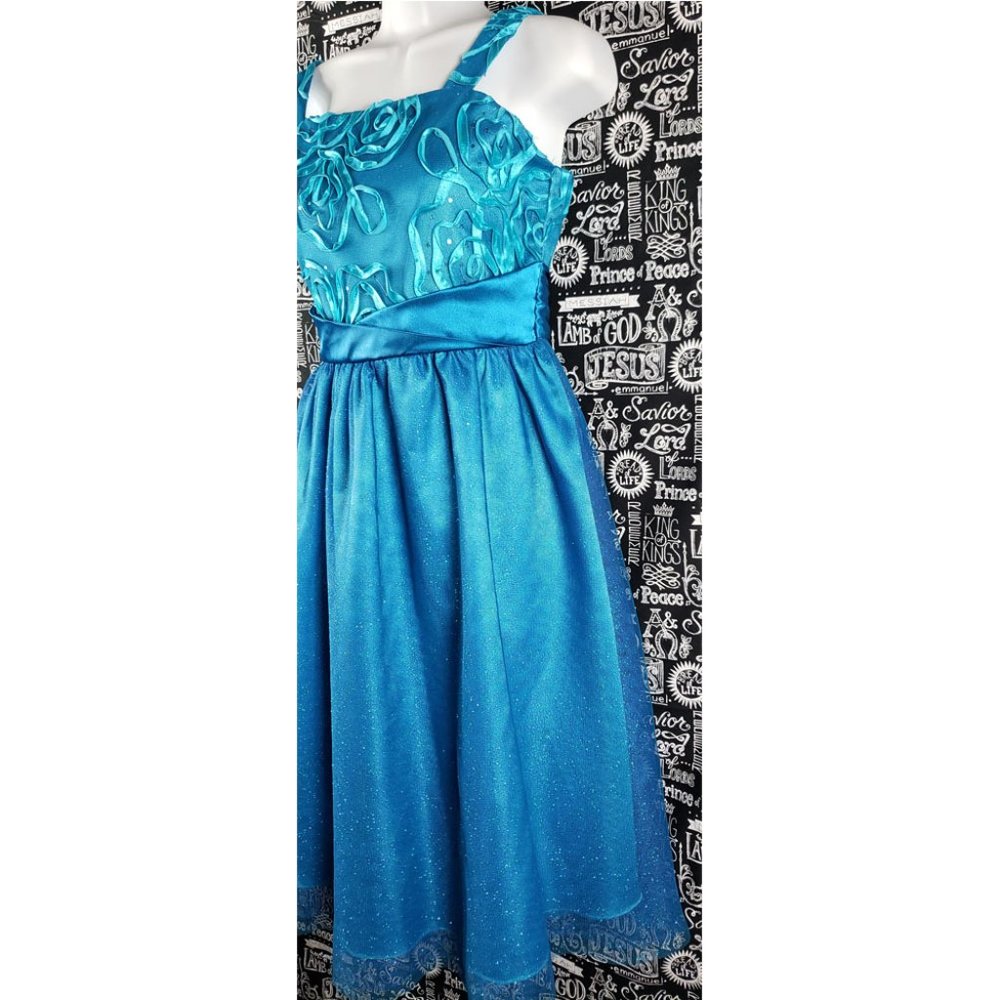 Rare Editions Blue Dress Size 16 - Picture 6 of 14